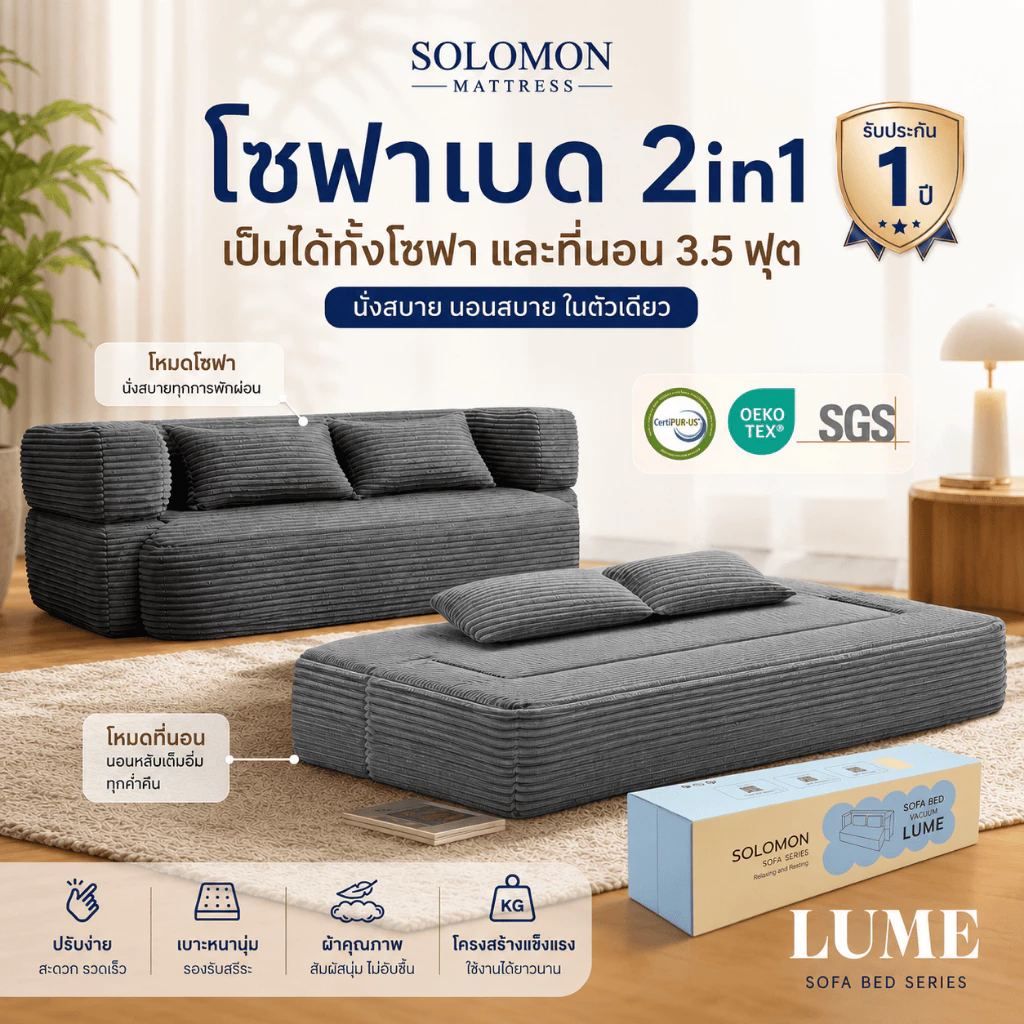 โซฟาเบด Solomon รุ่น Lume