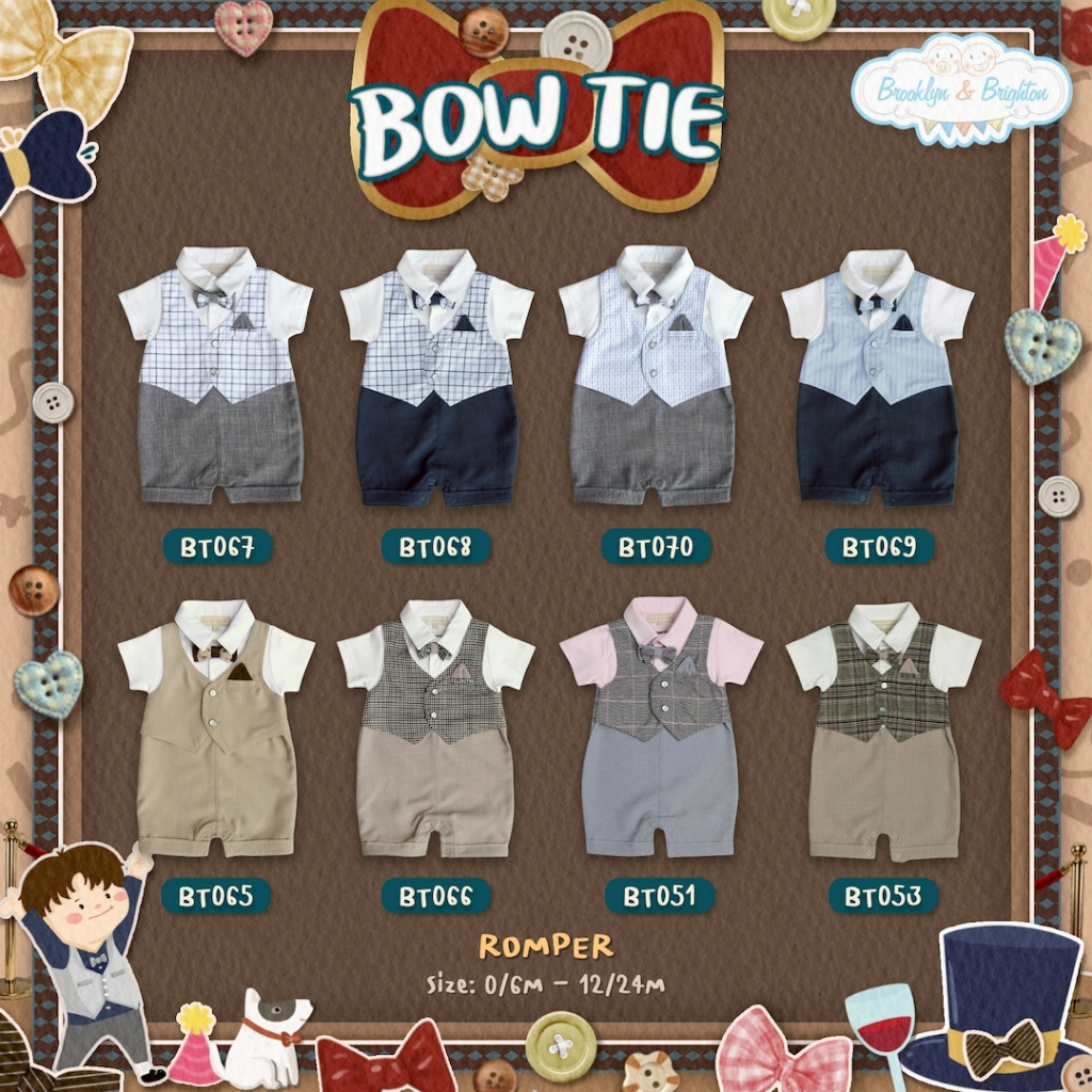 Brooklyn & Brighton - Bow Tie Romper ชุดออกงานเด็กชาย หูกระต่าย รอมเปอร์ (Link 1)