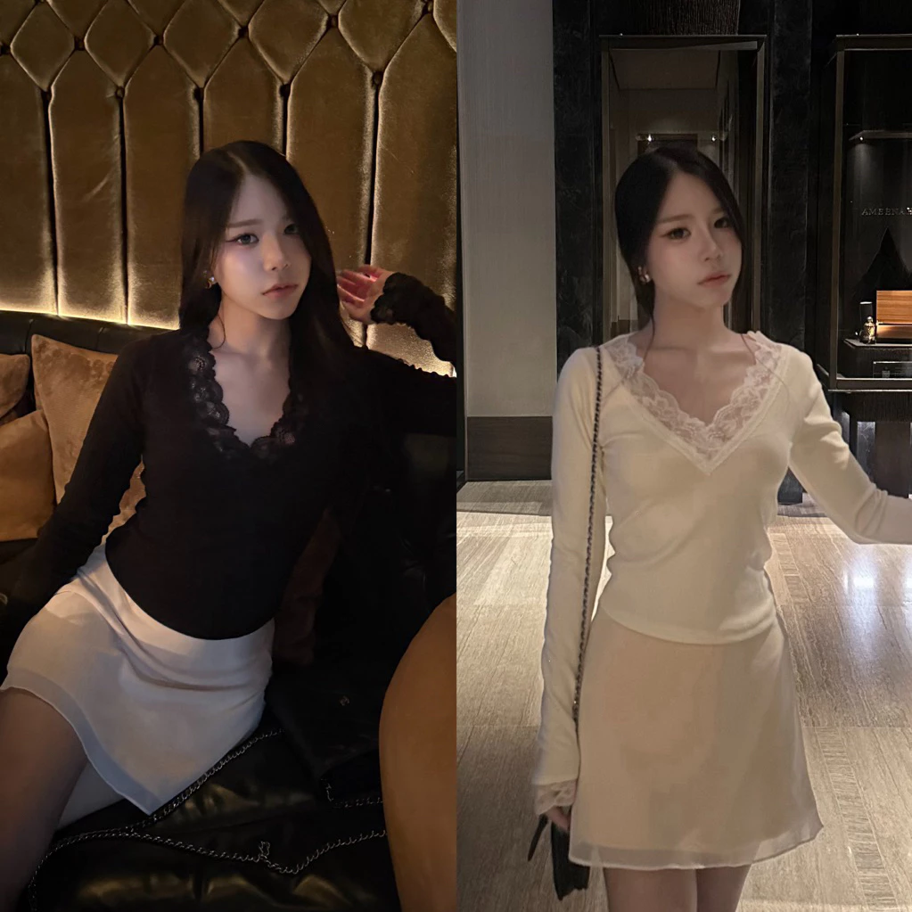 Serlyn | Slyvia Long Sleeve Top เสื้อแขนยาวลูกไม้ผ้านิ่ม
