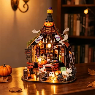 Rolife DIY Miniature Dollhouse - Haunted Candy House โมเดลบ้าน ตัวต่อไม้ บ้านตุ๊กตา | ของแต่งบ้าน ของเล่นศิลปะ DIY