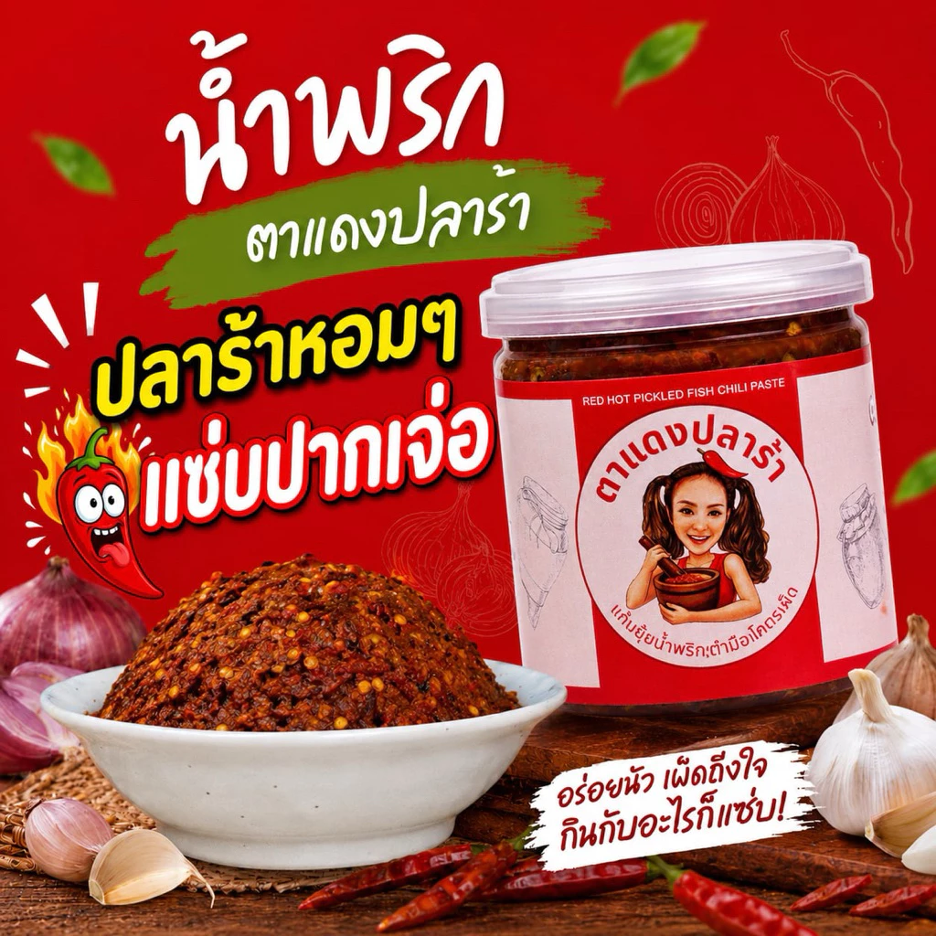 น้ำพริกปลาร้า น้ำพริกตำมือ