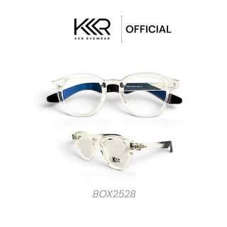 KKR EYEWEAR แว่นกรองแสงสีฟ้า กรอบเรโทร สายตาปกติสำเร็จรูป(มีค่าสายตาตัดใหม่) ตัดสายตาเลนส์แท้ อย.ไทย BOX2528