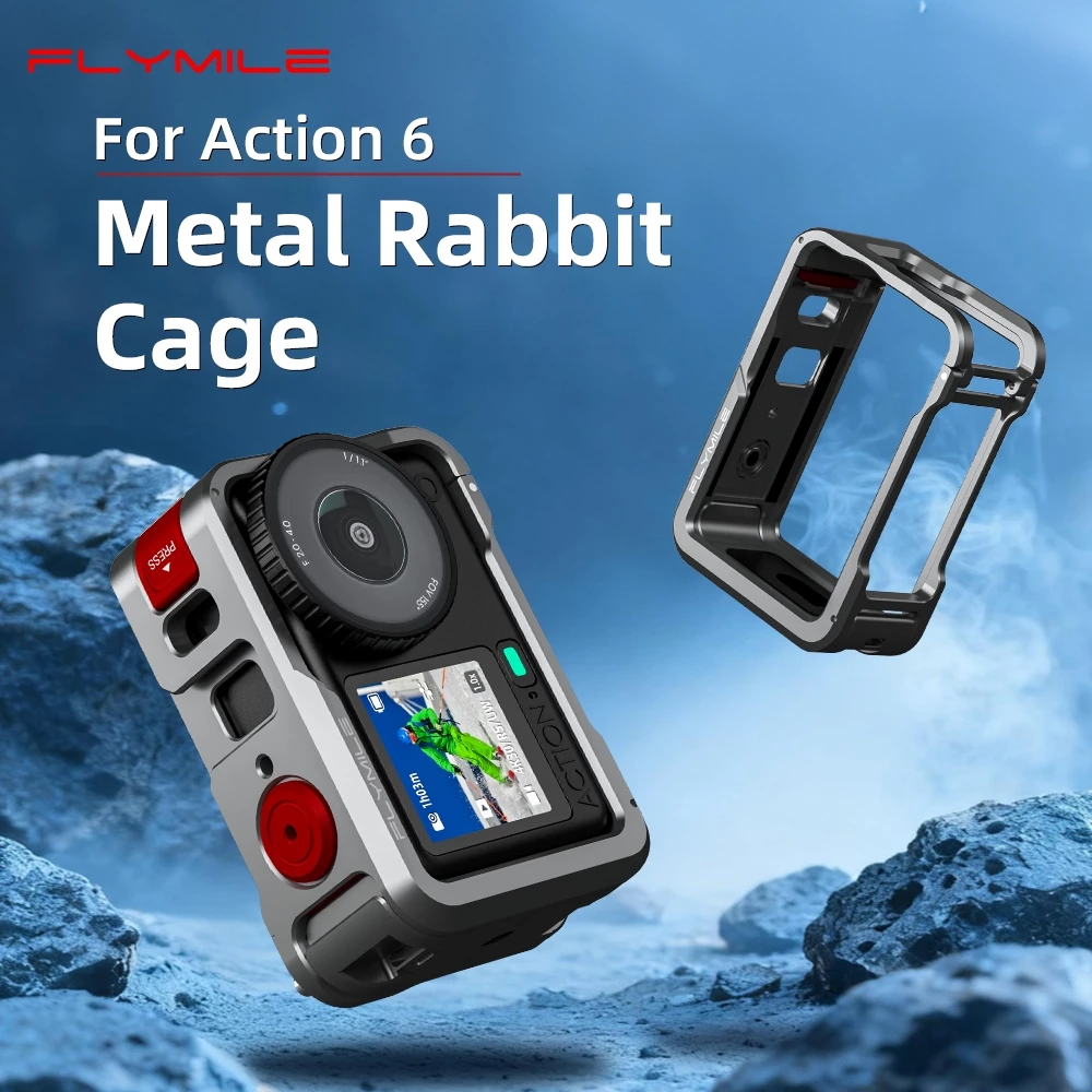 สําหรับ DJI Osmo Action 6 โลหะกรงกระต่ายกรอบ Multi functional ขยายกรอบ Action 6 อุปกรณ์เสริมสําหรับกล้องกีฬา