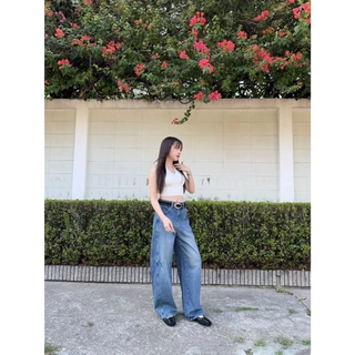 ยีนส์SARAN SR093 กางเกงยีนส์ Mom Baggy Jeans