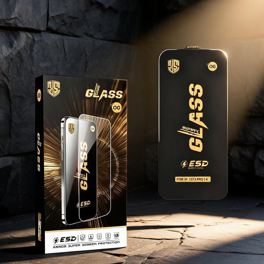 ฟิล์มกระจก เต็มจอ OG GLASS ESD ภาพชัด คุณภาพดี ติดเองได้ 1กล่อง 10แผ่น SAM/OPPO/IPHONE/VIVO/INFINIXI