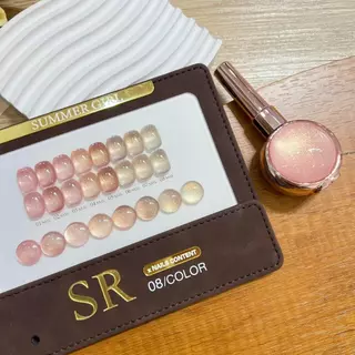 ยกเซต Pink Sorbet cat eye ( SB01 ) Summer girl X Nails Content 8 สี NEW