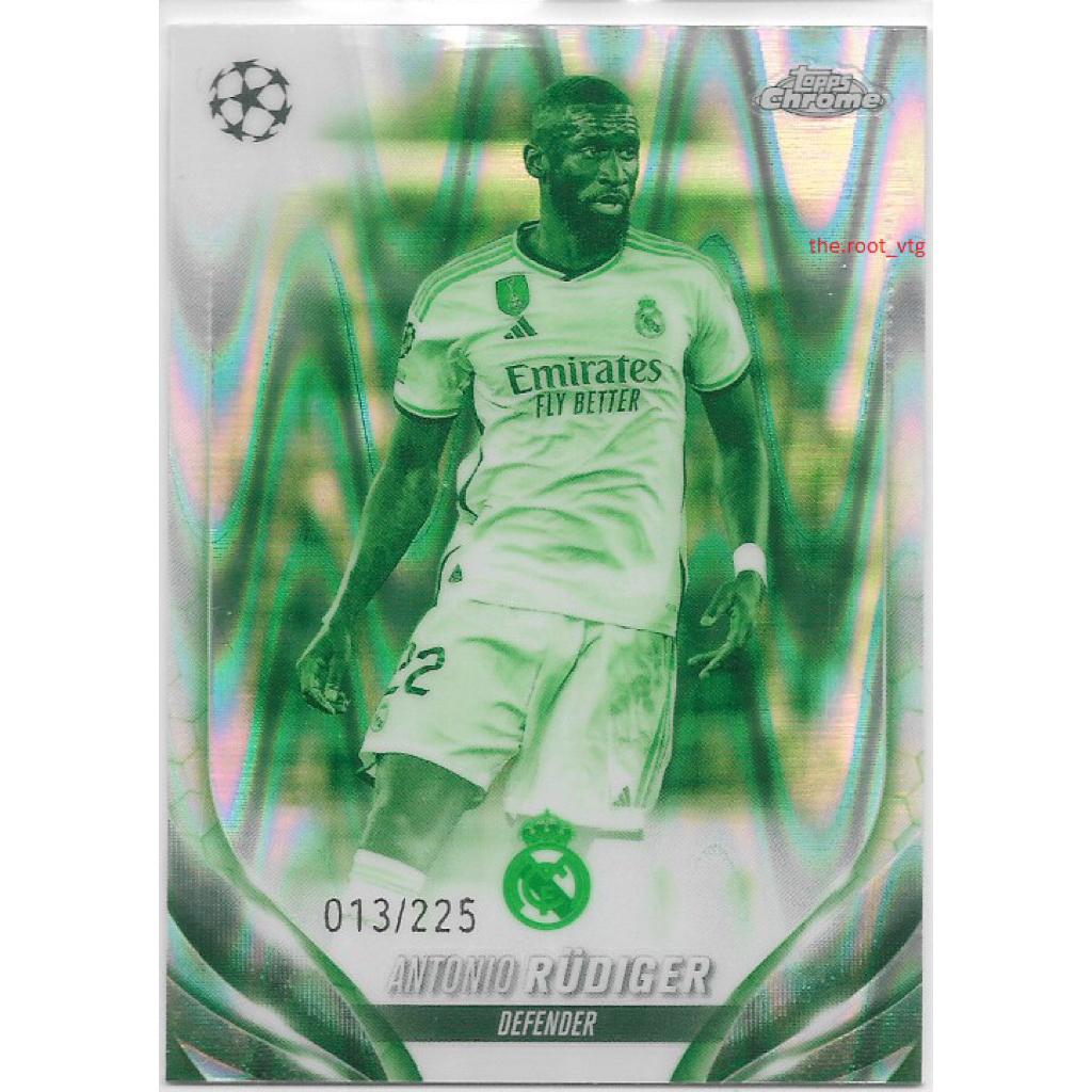 (การ์ดรัน Numbered) Topps Chrome UCC 2024 A. Rudiger ในชุด Real Madrid /225