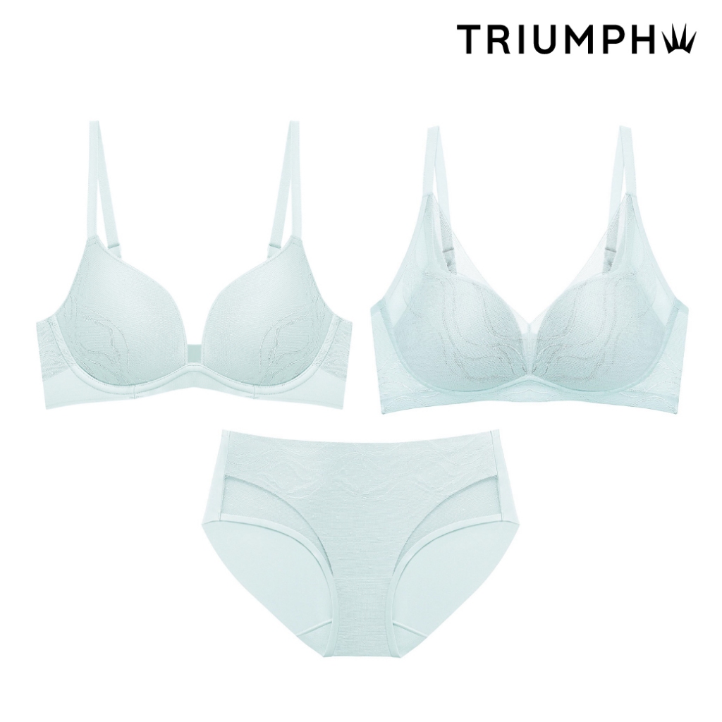 Special Set 3Triumph เสื้อชั้นในรูปแบบไม่มีโครง และ กางเกงชั้นใน รุ่น Sheer Breeze HU01+HU+Hopster ส