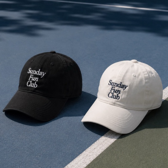 หมวกแก๊ป Sunday Fun Club ปักโลโก้ | Dad Cap ผ้าคอตตอน วินเทจ ปรับสายได้ Unisex
