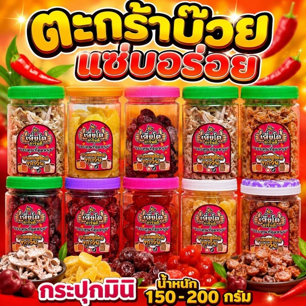 อ่านรายละเอียดก่อนสั่ง บ๊วยไม่ได้บรรจุเต็มกระปุกบรรจุชั่งน้ำหนักนะคะ เลือกในตะกร้าได้เลย