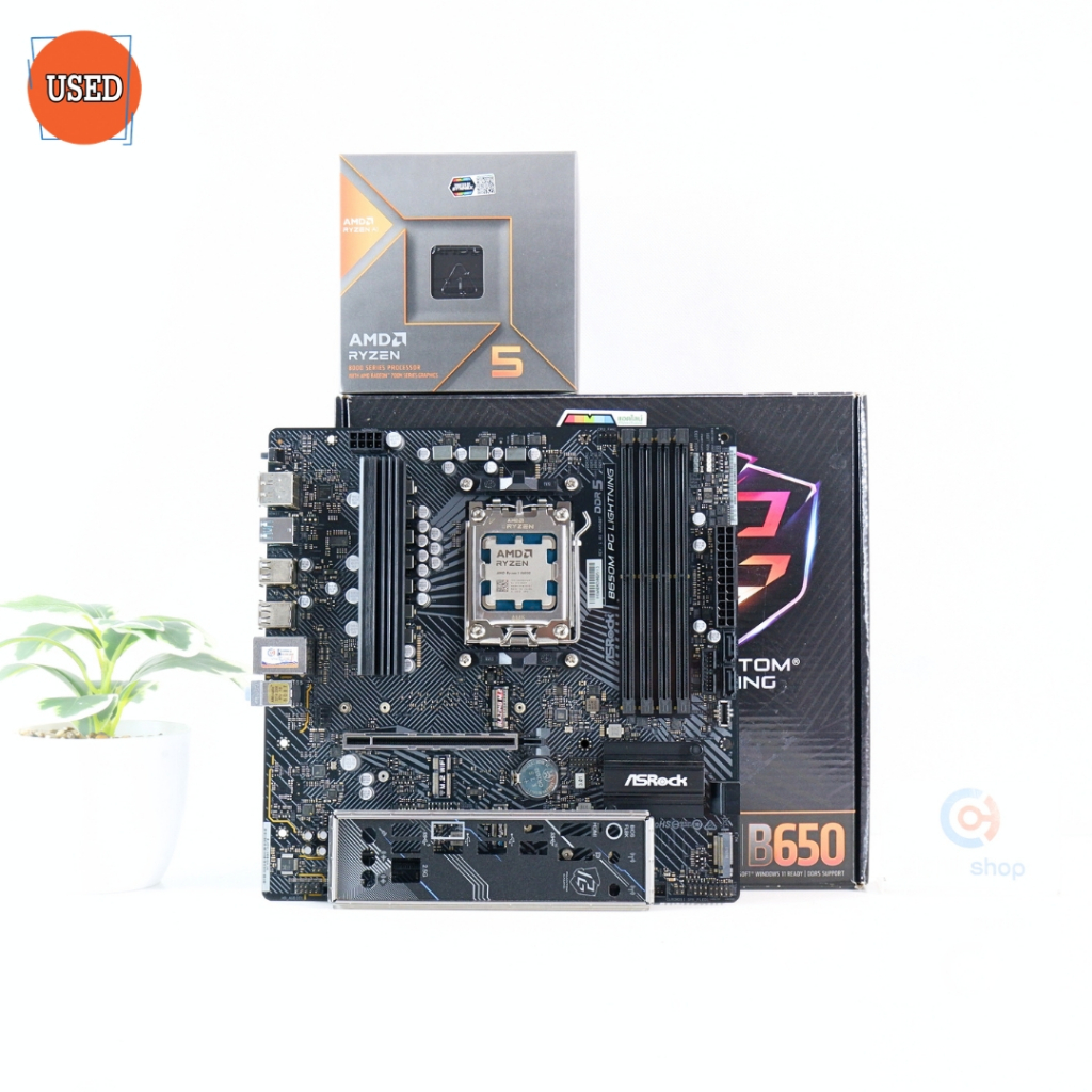 ชุดซีพียูพร้อมเมนบอร์ด CPU: AMD RYZEN 5 8600G + MB: ASROCK B650M PG LIGHTNING P17691