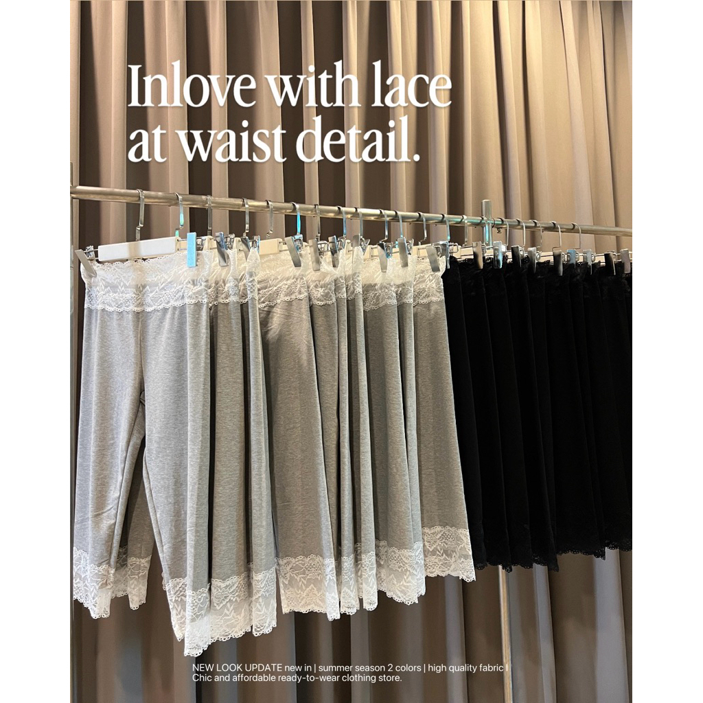25SUMMER P77 - Lace at waist capri กางเกงคาปรีขอบลูกไม้