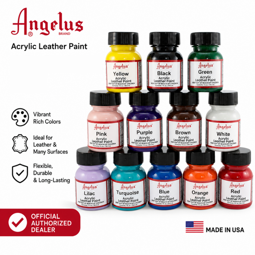 Angelus leather paint สีอะครีลิคทาหนัง ผลิตอเมริกา usa