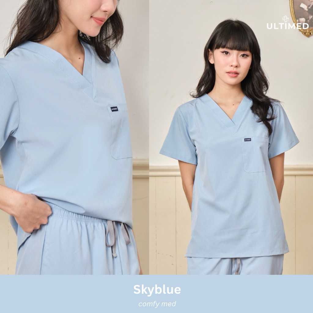 Ultimed | ชุดสครับ สี Skyblue รุ่น comfy med (เสื้อ)