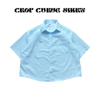 JAMANBKK / CROP CURVE SHIRT / เสื้อเชิ้ต แขนสั้น ทรงครอป