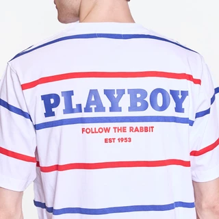 PLAYBOY 08PB เสื้อยืด เสื้อผ้าผู้ชาย/เสื้อ/เสื้อยืดสีขาว รุ่น P1MT265TB098WH