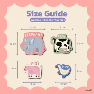 การ์ดแม่เหล็กสัตว์น้อยทำจากไม้ wooden animal magnet for kids