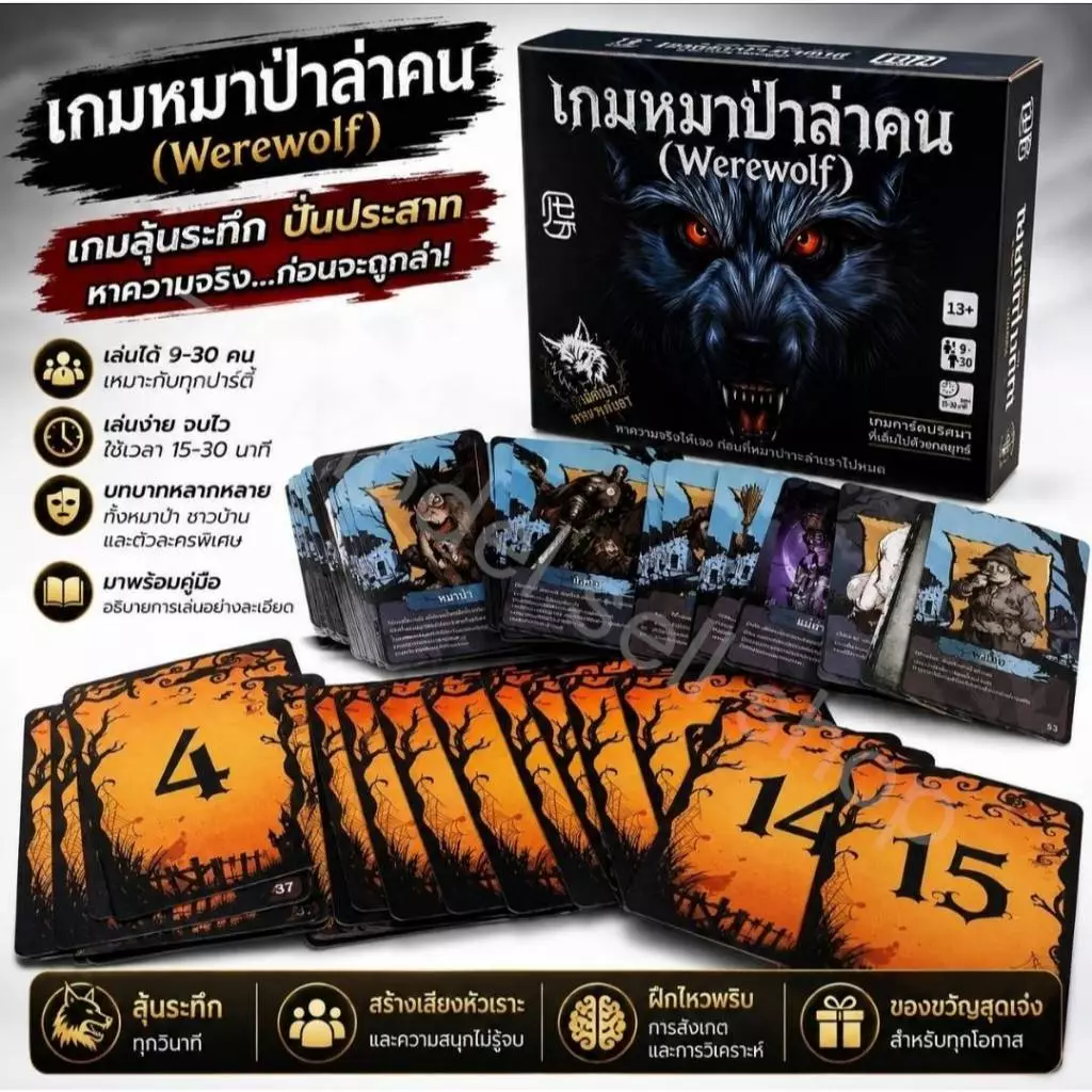 เกมส์แวร์วูฟ Ultimate Werewolf (อัลติเมต เวร์วูล์ฟ) ซึ่งเป็น เกมปาร์ตี้ (social deduction game) thumbnail 10