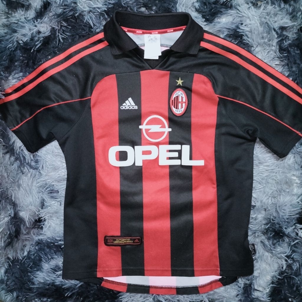 เสื้อฟุตบอลทีมAC Milan แท้ รุ่นเหย้า ปี 2000-2002 จากอาดิดาส ไซส์ S