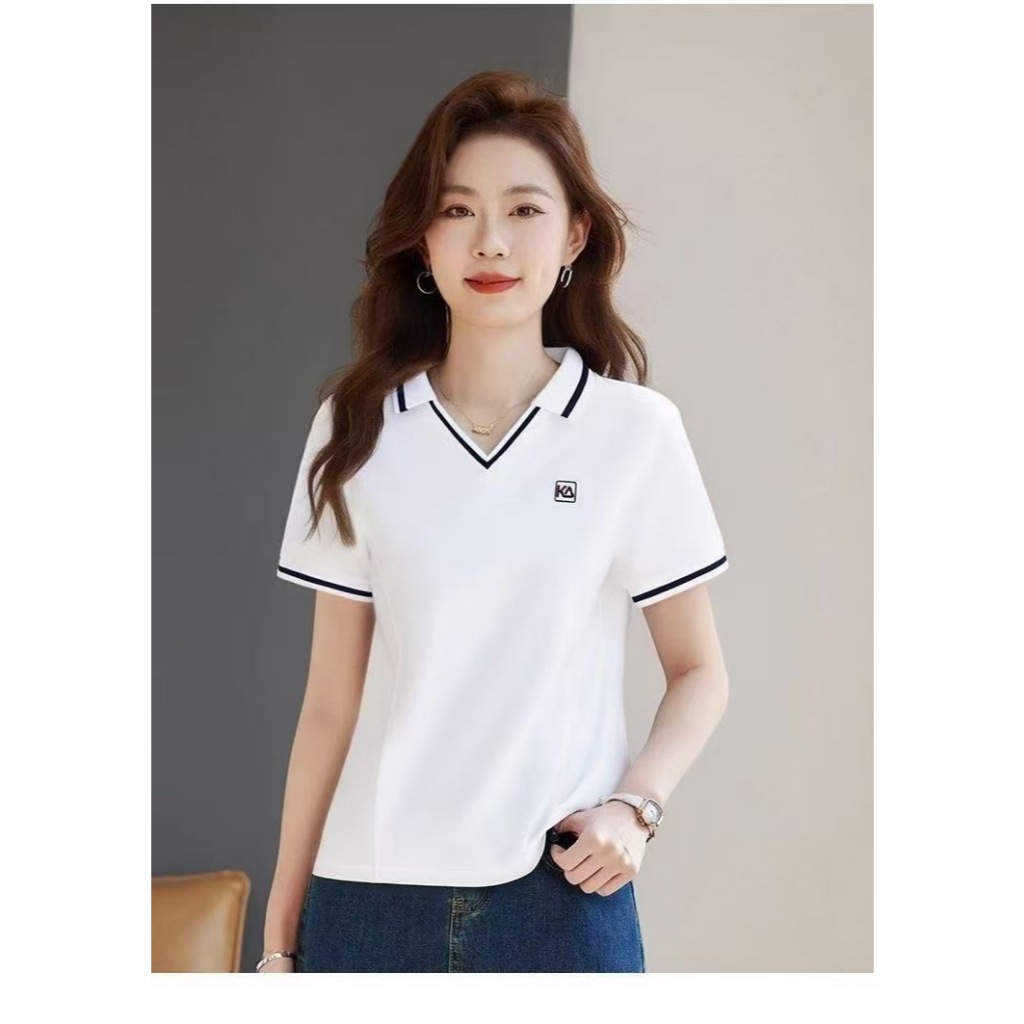 เสื้อโปโลแขนสั้นสุดเก๋และทันสมัยสำหรับคุณแม่ สไตล์ใหม่สำหรับฤดูร้อน หรูหรา ดูอ่อนเยาว์ มีเอกลักษณ์ และเก๋ไก๋ เหมาะสำหรับ