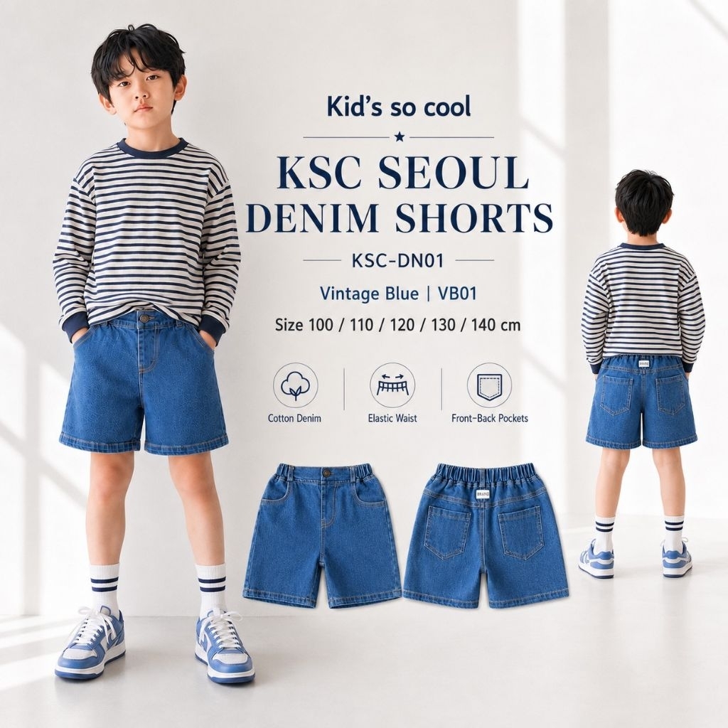 KSC SEOUL DENIM SHORTS | KSC-DN01 กางเกงยีนส์ขาสั้นทรงสวย ใส่ง่าย แมตช์ได้ทุกลุค