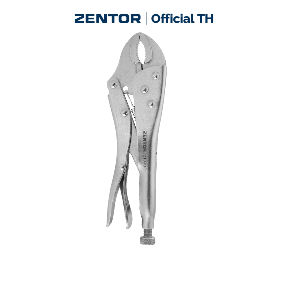 Zentor คีมล็อค คีมปากตรง คีมจับงาน ขนาด 10 นิ้ว หมุนปรับแรงบีบได้ง่าย ล็อกเร็ว Locking Pliers