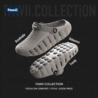 Tawii. รองเท้าแตะผู้ชาย รองเท้าแตะลําลอง กันลื่น วัสดุ EVA กลางแจ้ง รองเท้าหัวโต ส้นหนา 4 ซม