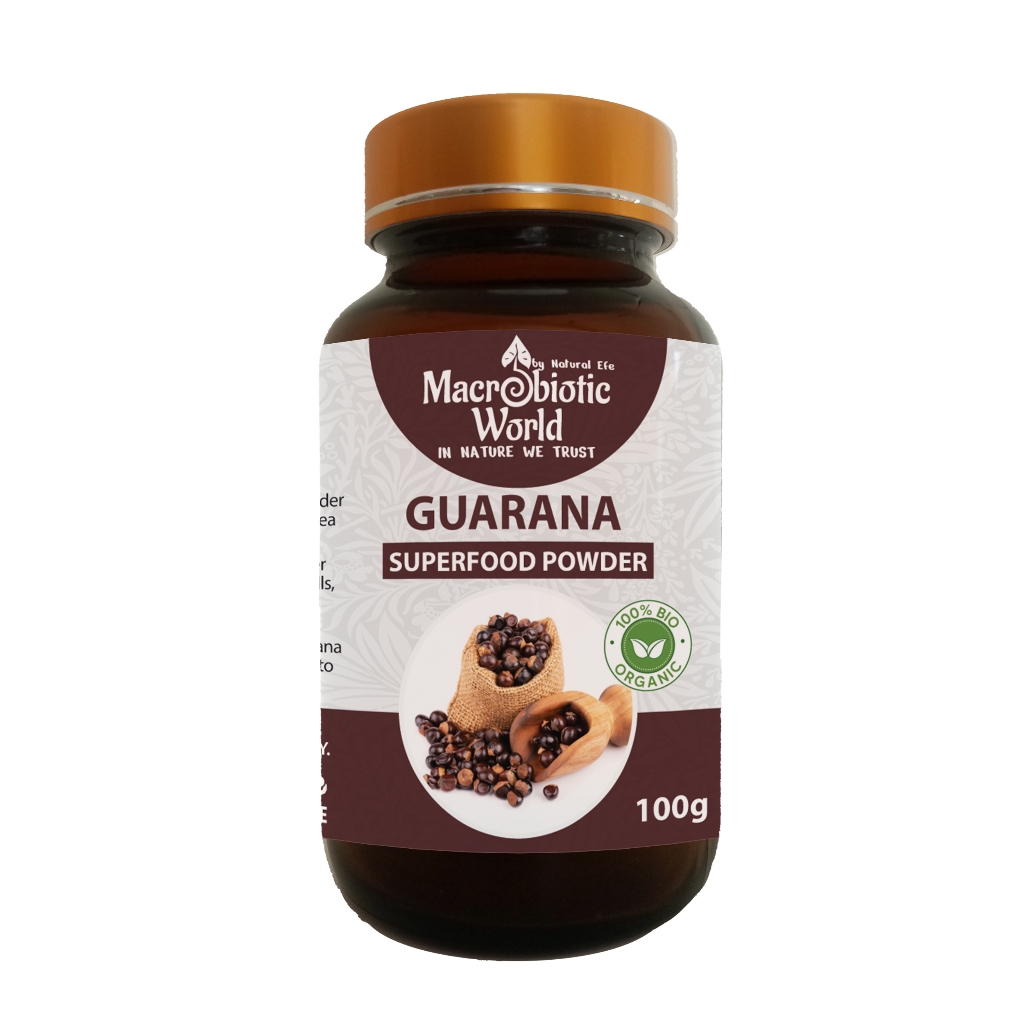 Organic/Bio Guarana Powder ผงกัวรานา 100g l Macrobiotic World Natural Efe l Superfood l SYM