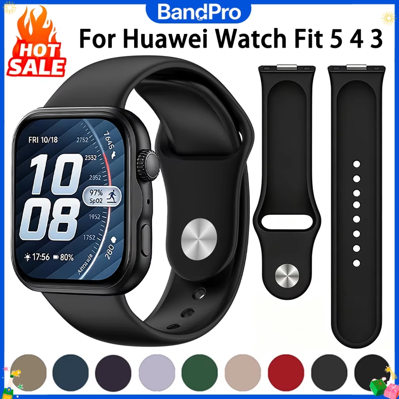 สายยางกีฬา for Huawei Watch Fit 5 4 3 / 5 Pro / 4 Pro สายรัดข้อมือซิลิโคนอ่อนนุ่มสำหรับสายนาฬิกาสมาร์ท Huawei Fit 3