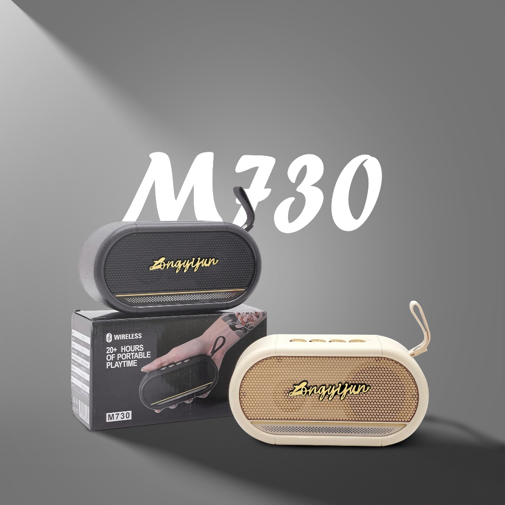 ลำโพงบลูทูธไร้สาย M730 Bluetooth 5.4 กำลังขับ 8W แบตเตอรี่ 1200mAh รองรับ USB/TF Card/FM/TWS