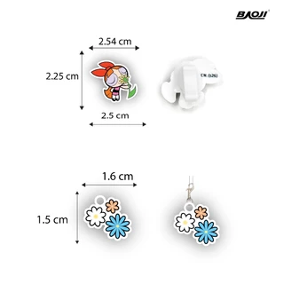 BAOJI บาโอจิ The Powerpuff Girls Collection ชุดตัวติดรองเท้า (Shoe Charms) พร้อมจี้ห้อยตกแต่ง รุ่น BPGRCS-002