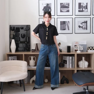 Lawyer Store | [921982] เสื้อคอปกแขนสั้น กระดุมคู่ แต่งตะเข็บ ผ้าฝ้ายลินิน ใส่สบาย เสื้อผู้หยิง เสื้อแขนสั้น เสื้อเชิ๊ต