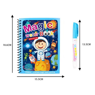 Magic Water Book สมุดระบายสีด้วยน้ำเปล่า สมุดระบายน้ำ ระบายสีซ้ำได้ ใช้ซ้ำได้ตลอด แถมปากกา1ด้าม ของเล่นเด็ก