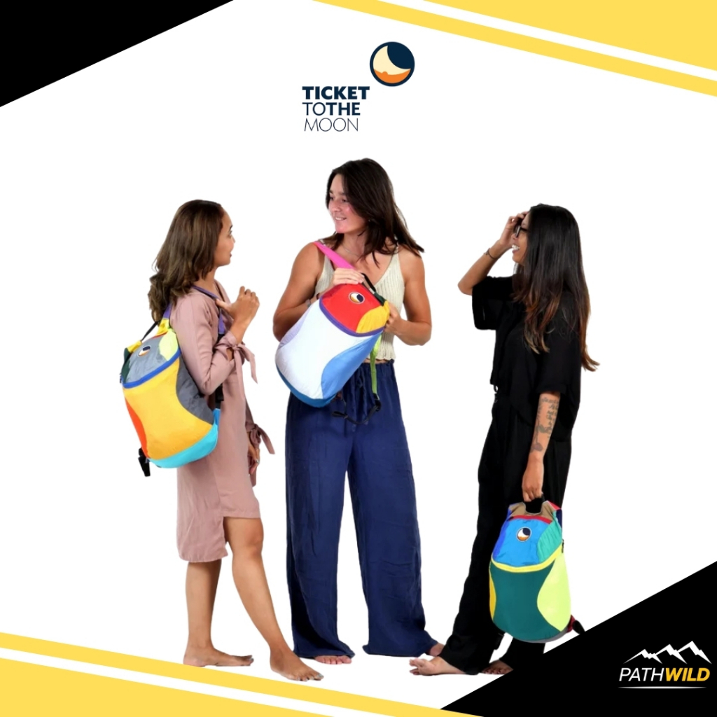 Ticket To The Moon Mini Backpack กระเป๋าสะพายหลัง ขนาด 15 ลิตร พับเก็บได้เมื่อไม่ใช้งาน พกพาสะดวก จากบาหลี อินโดนีเซีย