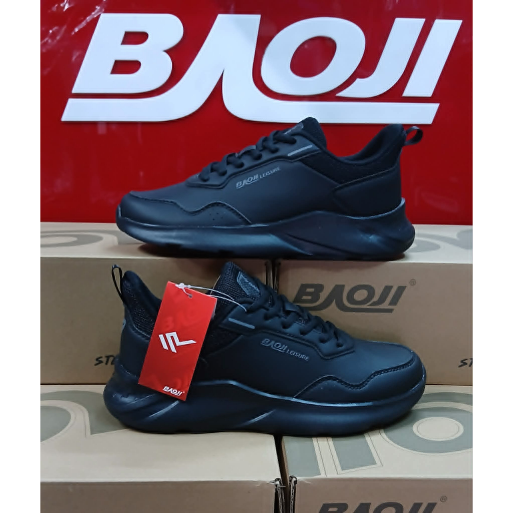 BAOJI บาโอจิ แท้100% รองเท้าผ้าใบผู้หญิง รุ่น BJW 1016(หนังนิ่ม)สีดำล้วน สวยมากเบาด้วย
