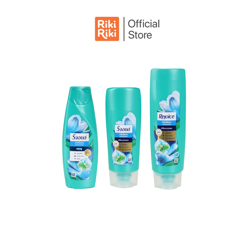 Rikiriki รีจอยส์ แชมพูและครีมนวด สูตรขจัดรังแค แบบ 3in1 เมนทอล Anti Dandruff Shampoo+Condi ผลิตภัณฑ์ดูแลผม บำรุงผม