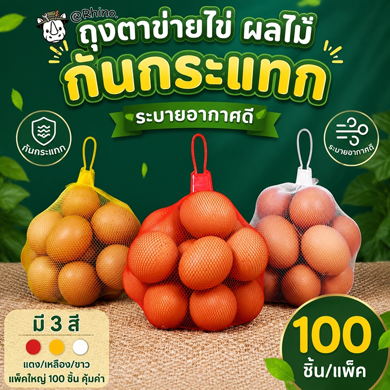 100 ชิ้น 40cm ถุงตาข่ายใส่อาหาร ถุงบรรจุกระเทียม ถุงตาข่ายบรรจุไข่ ถุงตาข่ายระบายอากาศ แพ็ค พร้อมตัวล็อค ตาข่ายพลาสติก