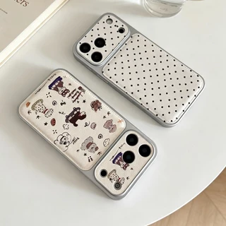 เคสหนังสกรีนลายการ์ตูนกันกล้องสำหรับไอโฟน17 pro max 16/pro/max 15/pro/max 14/pro/max 13 11 17promax 16promax 16plus i17