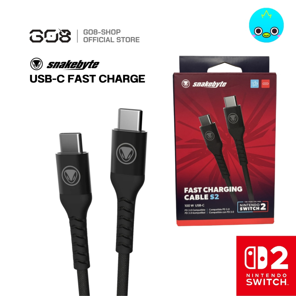 สายชาร์จเร็ว Snakebyte Fast Charging Cable S2 (100W / USB-C / PD 3.0) สำหรับ Nintendo Switch 2 ของแท