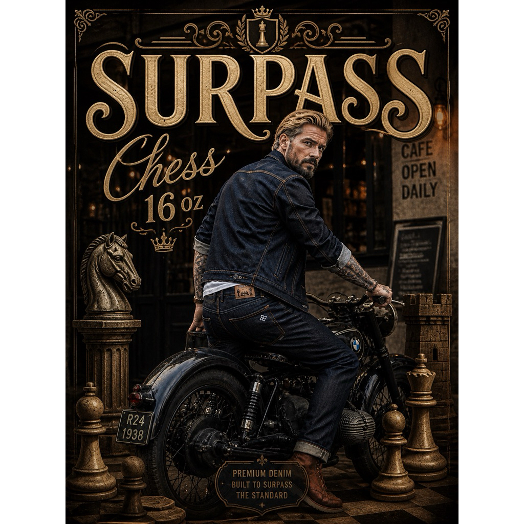 Surpass Denim Chess 16 oz
