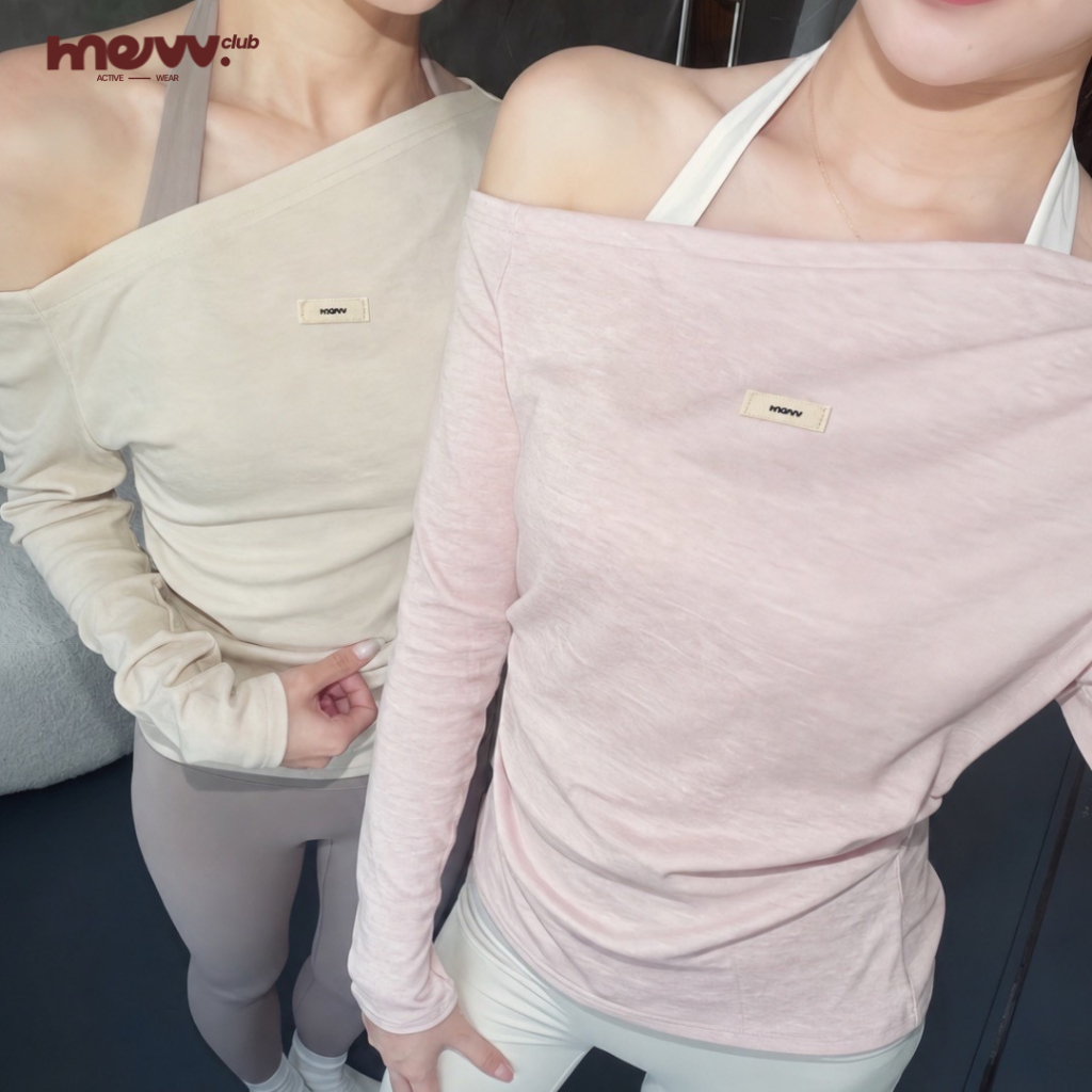 Mevv.Club l Bella Top เสื้อคลุมออกกำลังกาย เสิ้อคลุมโยคะ เสื้อปาดไหล่