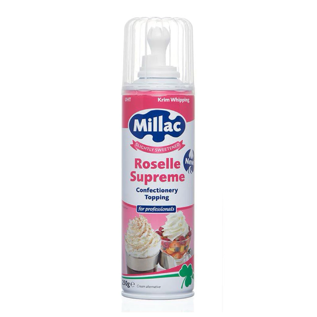 Millac Roselle Supreme Confectionery Topping 500g(250gx2) .-วิปครีม มิลแลค 500กรัม (250กรัม x2)