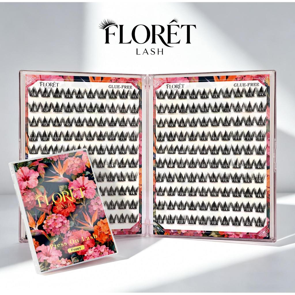 FLORÈT LASH ขนตาปลอมไม่ต้องใช้กาว ลุค Puppy ธรรมชาติ ติดง่าย 20 แถว เบาสบาย ใช้ซ้ำได้