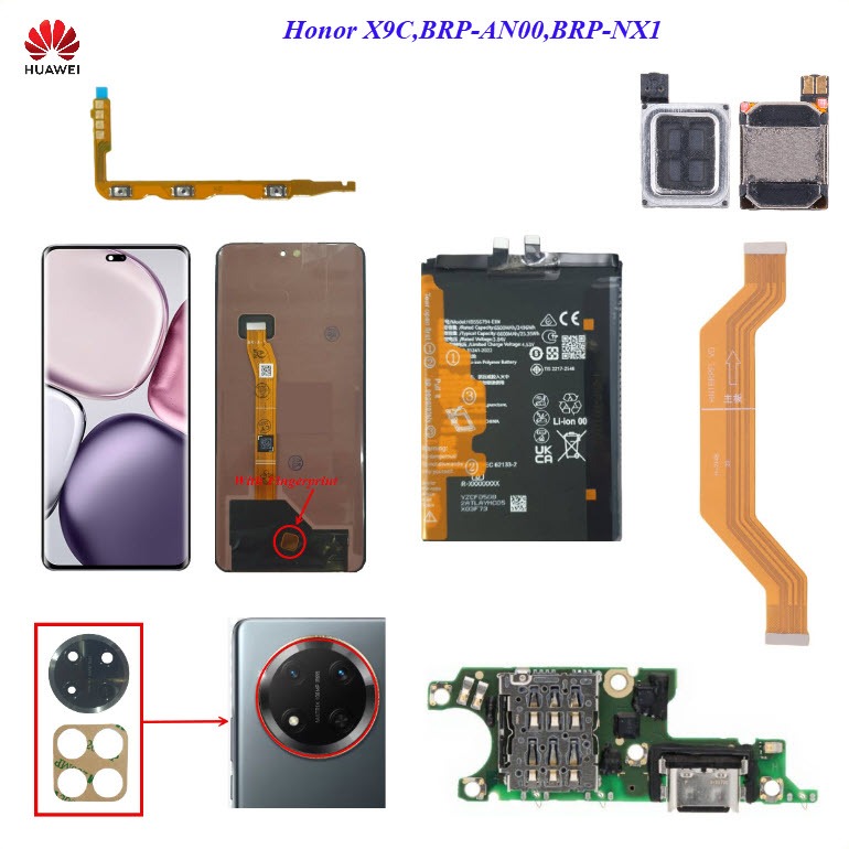 อะไหล่มือถือ Huawei Honor X9C,BRP-AN00,BRP-NX1/สายแพร/ลำโพงหูฟัง/กระจกเลนส์กล้อง