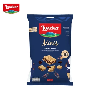 Loacker Minis Creamkakao ล็อคเกอร์ มินิส์ ครีมคาเคา เวเฟอร์สอดไส้ครีมรสช็อกโกแลต 180 กรัม