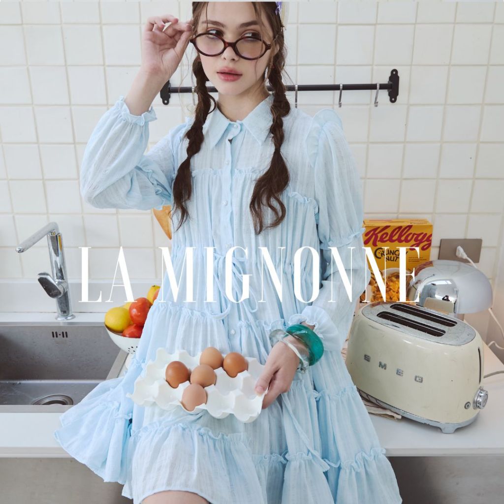 La Mignonne (S-XL) Élise Mini Dress เดรสใส่ทำงาน เดรสใส่ไปเที่ยว เดรสยาวแขนยาวที่ใส่แล้วมีแต่คนทัก
