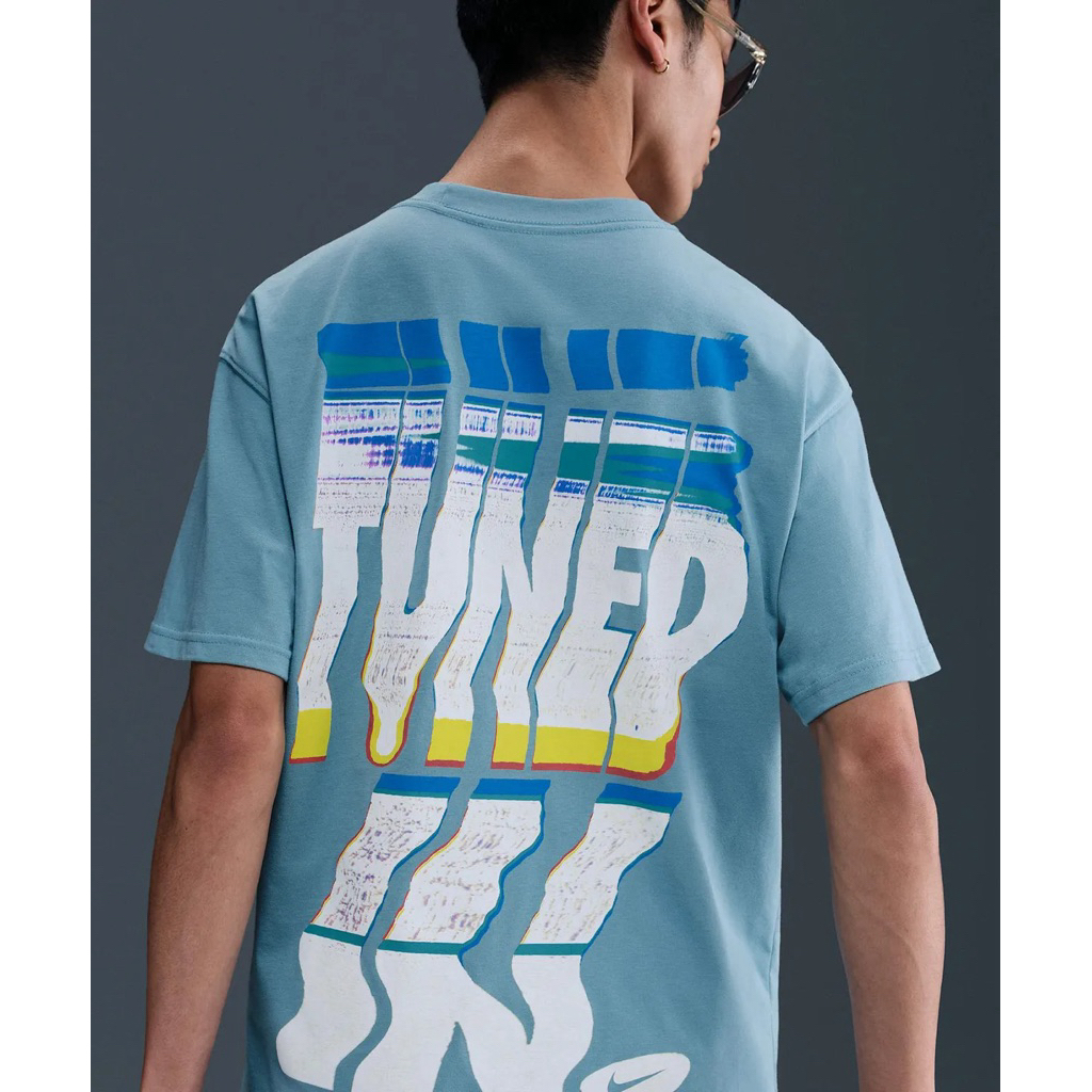 NIKE: เสื้อยืด NIKE Sport Max90 Tuned In TN Air Loose Fit T-Shirt - Blue ( มีภาพสินค้า / ของแท้ / มื