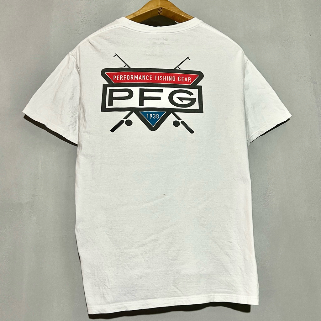 COLUMBIA PFG PERFORMANCE FISHING GEAR OFFICIAL WHITE T-SHIRT( XL )