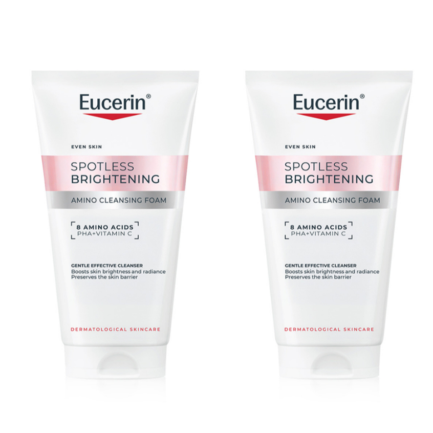 Eucerin Spotless Brightening Amino Cleansing Foam 150g. (2หลอด) ยูเซอรีน สปอตเลส ไบรท์เทนนิ่ง โฟมล้างหน้า