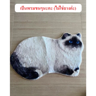 พรมเช็ดเท้าลายแมว แมว3สี พรมเช็ดเท้าลายแมวอ้วน พรมหน้าประตู พรมห้องน้ำ ซับน้ำ กันลื่น พรมดักฝุ่น ลายแมวน่ารัก 3D ขนาด 40